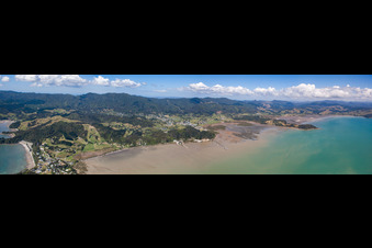 Vue aérienne de Panorama à Coromandel dans le département Waïkato, Nouvelle-Zélande