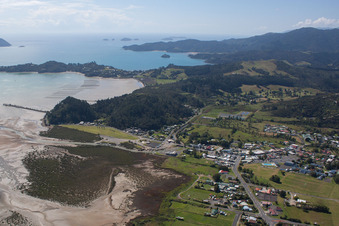 Photographie aérienne de Coromandel dans le département Waïkato, Nouvelle-Zélande