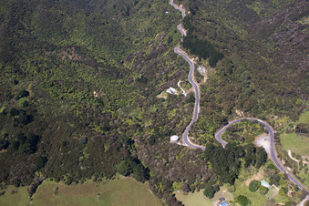 Vue oblique de Coromandel dans le département Waïkato, Nouvelle-Zélande