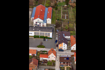 Vue aérienne de Mundohalle Raiffeisenstr à Minfeld dans le département Rhénanie-Palatinat, Allemagne