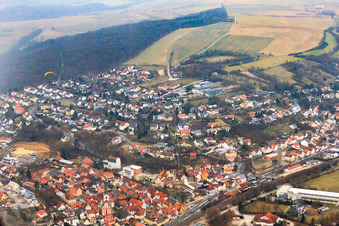 Vue aérienne de Schrotberg à Schonungen dans le département Bavière, Allemagne