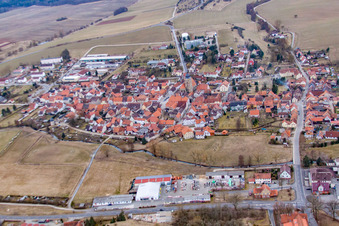 Vue aérienne de Bad Colberg à Heldburg dans le département Thuringe, Allemagne