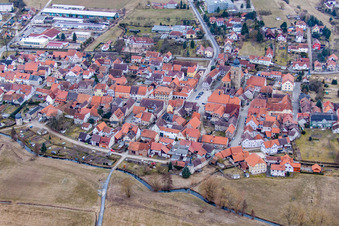 Vue aérienne de Bad Colberg à Heldburg dans le département Thuringe, Allemagne