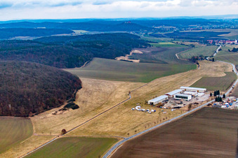 Vue aérienne de Westhausen dans le département Thuringe, Allemagne