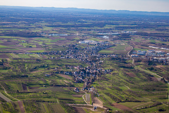 Vue aérienne de De l'est à le quartier Ulm in Renchen dans le département Bade-Wurtemberg, Allemagne