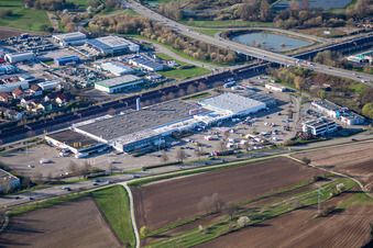 Vue aérienne de Réel. Tankhof Fashion à Sinzheim dans le département Bade-Wurtemberg, Allemagne