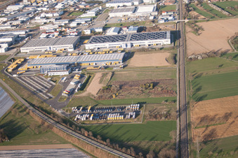 Vue aérienne de Centre logistique DACHSER Karlsruhe GmbH, Malsch à Malsch dans le département Bade-Wurtemberg, Allemagne