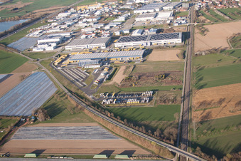 Vue aérienne de Centre logistique DACHSER Karlsruhe GmbH, Malsch à Malsch dans le département Bade-Wurtemberg, Allemagne