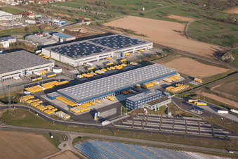Centre logistique DACHSER Karlsruhe GmbH, Malsch à Malsch dans le département Bade-Wurtemberg, Allemagne depuis l'avion
