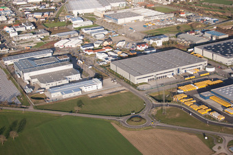 Centre logistique DACHSER Karlsruhe GmbH, Malsch à Malsch dans le département Bade-Wurtemberg, Allemagne vue du ciel