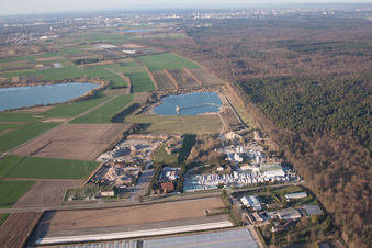 H+H Kalksandstein GmbH à Durmersheim dans le département Bade-Wurtemberg, Allemagne vue d'en haut