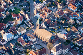 Vue aérienne de Saint Dionysos à Durmersheim dans le département Bade-Wurtemberg, Allemagne