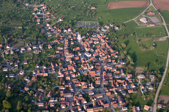 Vue oblique de Vue sur le village à Gœrsdorf dans le département Bas Rhin, France