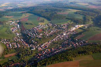 Vue aérienne de Arrondissement de Neckar-Odenwald à Billigheim dans le département Bade-Wurtemberg, Allemagne