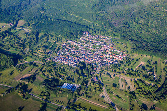 Vue aérienne de Du sud-ouest à le quartier Sulzbach in Malsch dans le département Bade-Wurtemberg, Allemagne