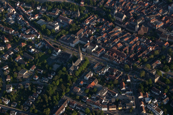 Vue aérienne de Église du Sacré-Cœur à Ettlingen dans le département Bade-Wurtemberg, Allemagne