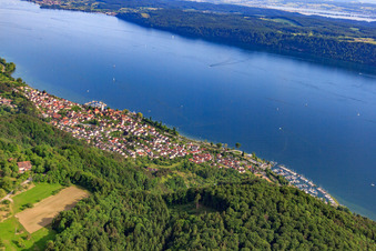 Photographie aérienne de Ville au bord du lac d'Überlingen vue du nord-ouest à Sipplingen dans le département Bade-Wurtemberg, Allemagne