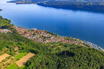 Vue oblique de Ville au bord du lac d'Überlingen vue du nord-ouest à Sipplingen dans le département Bade-Wurtemberg, Allemagne