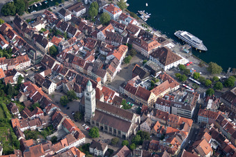 Vue aérienne de Centre-ville dans le centre-ville à Überlingen dans le département Bade-Wurtemberg, Allemagne