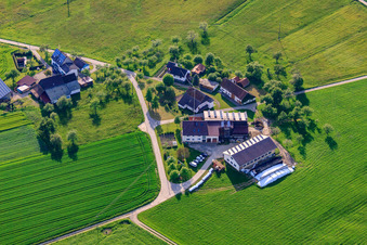 Vue aérienne de Œillet de selle à le quartier Liggersdorf in Hohenfels dans le département Bade-Wurtemberg, Allemagne