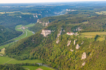 Vue aérienne de Gorges du Danube à Leibertingen dans le département Bade-Wurtemberg, Allemagne