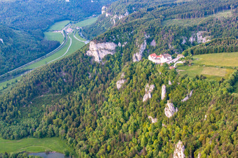 Vue aérienne de Gorges du Danube à Leibertingen dans le département Bade-Wurtemberg, Allemagne