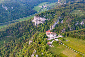 Vue oblique de Gorges du Danube à Leibertingen dans le département Bade-Wurtemberg, Allemagne