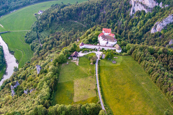 Gorges du Danube à Leibertingen dans le département Bade-Wurtemberg, Allemagne vue d'en haut