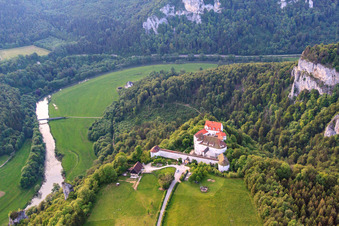 Auberge de jeunesse DJH Burg Wildenstein à Leibertingen dans le département Bade-Wurtemberg, Allemagne depuis l'avion