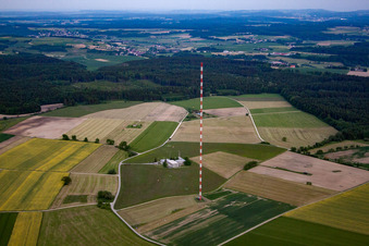 Vue aérienne de Station Südwestrundfunk Rohrdorf, Bodenseesender à le quartier Rohrdorf in Meßkirch dans le département Bade-Wurtemberg, Allemagne