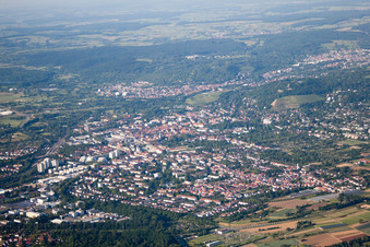 Vue oblique de Quartier Durlach in Karlsruhe dans le département Bade-Wurtemberg, Allemagne
