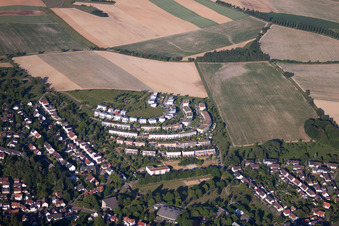 Quartier Hohenwettersbach in Karlsruhe dans le département Bade-Wurtemberg, Allemagne depuis l'avion