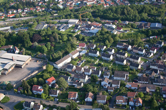 Vue aérienne de Wilhelmshöhe à le quartier Diedelsheim in Bretten dans le département Bade-Wurtemberg, Allemagne