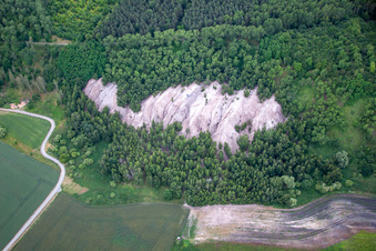 Vue aérienne de Rocher à le quartier Frose in Seeland dans le département Saxe-Anhalt, Allemagne