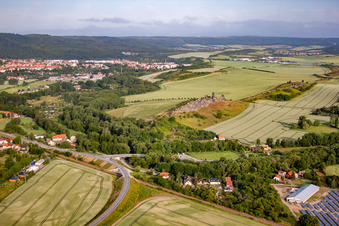 Vue aérienne de Contre-pierres du mur du diable à Weddersleben à le quartier Weddersleben in Thale dans le département Saxe-Anhalt, Allemagne