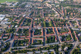 Vue aérienne de Rue Thomas Müzer à Halberstadt dans le département Saxe-Anhalt, Allemagne