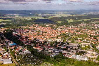 Vue aérienne de Vue de la ville depuis le centre-ville à Quedlinburg dans le département Saxe-Anhalt, Allemagne