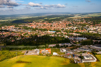 Vue aérienne de Du sud-est à Quedlinburg dans le département Saxe-Anhalt, Allemagne