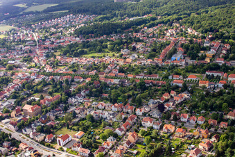 Vue aérienne de Avenue du château vue du nord à Ballenstedt dans le département Saxe-Anhalt, Allemagne