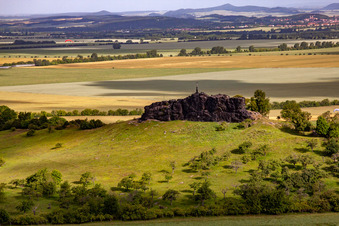 Photographie aérienne de Massif rocheux et paysage de montagne Gegensteine du Teufelsmauer près de Ballenstedt dans le district de Rieder à Ballenstedt dans le département Saxe-Anhalt, Allemagne
