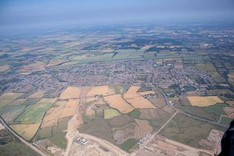 Vue aérienne de Enfin dans l'Essex à Shell Haven dans le département Angleterre, Grande Bretagne