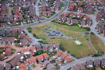 Vue oblique de Bempton dans le département Angleterre, Grande Bretagne