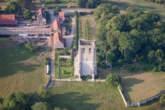 Watten dans le département Nord, France depuis l'avion