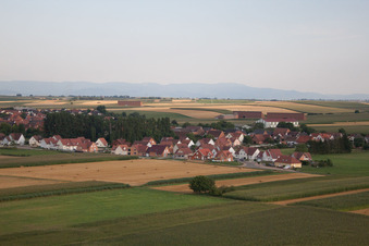Schleithal dans le département Bas Rhin, France d'en haut
