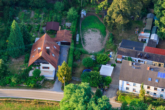 Photographie aérienne de Maison en bordure de forêt dans le quartier de Bienwaldmühle à Scheibenhardt dans le département Rhénanie-Palatinat, Allemagne