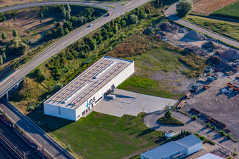 Vue aérienne de Entrepôt central IDS à le quartier Steinbach in Baden-Baden dans le département Bade-Wurtemberg, Allemagne