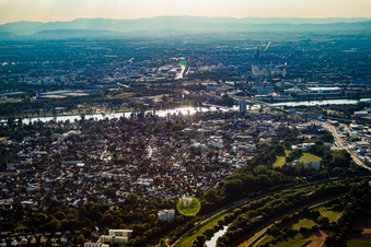 Vue aérienne de Strasbourg et Kehl à Kehl dans le département Bade-Wurtemberg, Allemagne