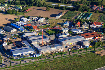 Photographie aérienne de Nouveau bâtiment pour les pompiers volontaires Rülzheim à Rülzheim dans le département Rhénanie-Palatinat, Allemagne