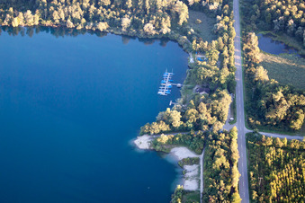 Vue aérienne de Bourse de voile Leopoldshafen eV à le quartier Leopoldshafen in Eggenstein-Leopoldshafen dans le département Bade-Wurtemberg, Allemagne