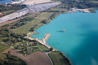 Photographie aérienne de Lac de carrière à Lauterbourg dans le département Bas Rhin, France